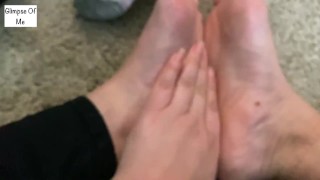 Removing shoes after work (foot fetish) - GlimpesOfMe