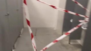 A stranger spies on me and fucks me in the public toilets