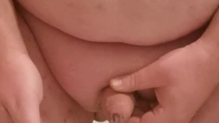 Chubby rub small dick like a big clit