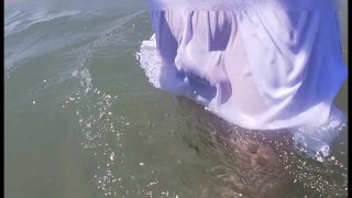 People on the beach freak out when I get wet in shorts