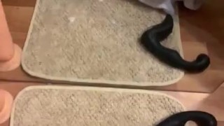 handjob in front of the mirror