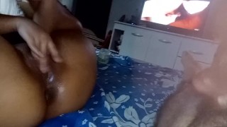 watching the brunette's hot roll fucking the bitch's ass in porno ejaculating my pussy🍆⚽🥵💦🤤