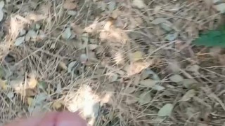 Young hung lad wanking outside