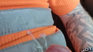 Cumming all over my hiviz work gear