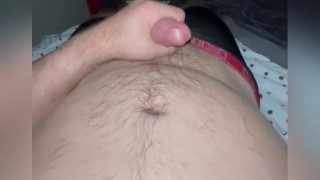 Jerking monster cock almost caught 