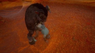 Minotaur fucks archaeologist's ass hard 3D