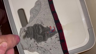 Piss onto my Spider-Man briefs 
