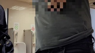 jerking off in a public toilet at Barcelona airport. almost caught by the cops. very hot risky