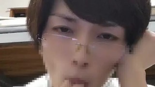 イケメンメガネ男子の指フェラチオ！よだれ垂らしてチュパコキ！044