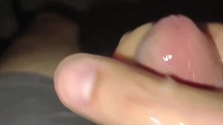 Squirting ropes on myself late at night.