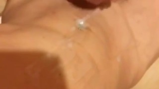 ges_katu トイレ 全裸オナニー デカマラから止まらない射精 お腹にドバドバ 途中の音にも注目！