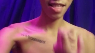 Horny Inked Slim and Sexy with Big Cock Filipino Boy Jerking Off on Cam