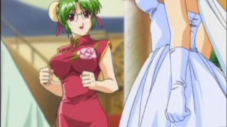 Horny hentai babe rides dick