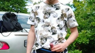 Public Cum Masturbation