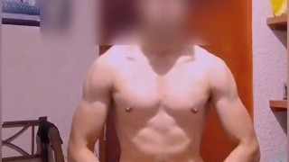 Hot naked guy flexing his natural body - OF: @liamdenoche