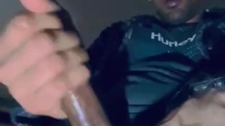Stroking my cock and big cum shot