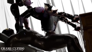 [Blacked] Widowmaker riding cock like a spider Deep anal [Grand Cupido]( Overwatch )
