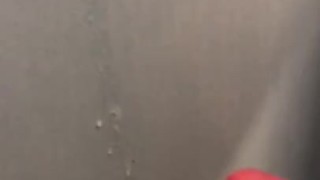 Huge cum load on public shower wall - JoeJamesX