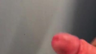 Huge cum load on public shower wall - JoeJamesX