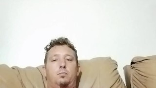 Straight guy jacks his big uncut dick while his lover is gone