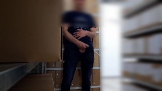 colleague who caught me masturbating in office archive is back to watch and quickly fill my throat