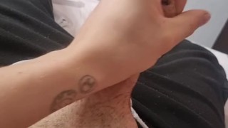 Teen boy strips to show off his big cock