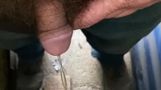 Little dick pissing in public