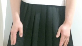 Crossdresser Wearing Sailor Fuku (Japanese Uniform), and Thick Diaper then Jerking off 03 偽娘 女子セーラー服