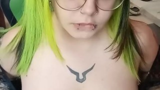 Goth girl big titties worship and areolas measuring