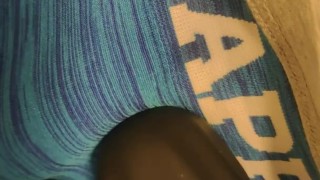 Put on new pants and ejaculate inside.