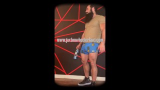 Hairy Muscle man flexing - Jaxton Wheeler