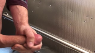 Public restroom quick release... lots of cum...