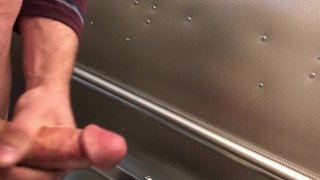 Public restroom quick release... lots of cum...