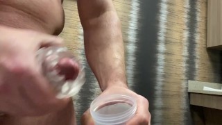 Making a deposit at the sperm bank with my fleshlight...