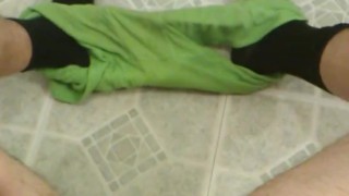 milking loads of precum and cum loads in the bathroom