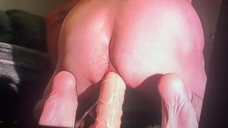 Hot ass fucked and gaped by large dildo