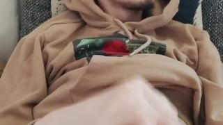 Jerking off and cum in my bed [Vertical version]