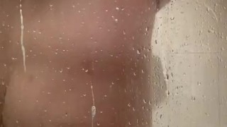 Taking a shower 