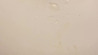 White guy moaning while jerking off and cumming