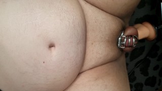 Fucking Machine at max speed while in Chastity