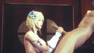 Genshin Impact Hentai - Lumine Handjob and 69