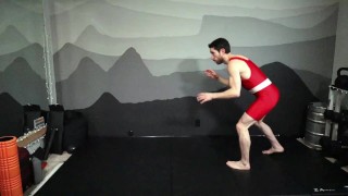 "Wrestling with Calvin" (Narrated true sex story while jerking off in singlet)