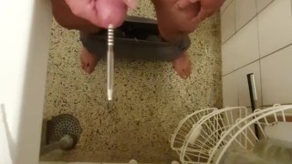 Sounding my cock DEEP and cumming 