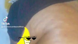 Ebony bbw thick oiled slut tiktok twerking with her thick chubby ass booty