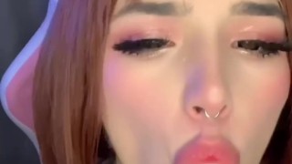 Cosplay Uraraka Ochako sweetly sucks a dildo and jerks off