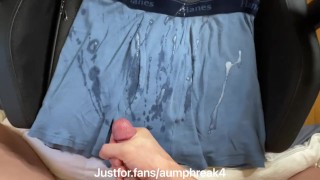 Painting a pair of underwear with my cum for a fan 