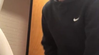 Horny Student Jerks Off and Shows Ass in Toilets