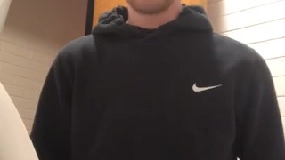 Horny Student Jerks Off and Shows Ass in Toilets