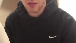 Horny Student Jerks Off and Shows Ass in Toilets