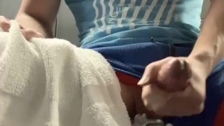 Cumming in the Gym Locker Room